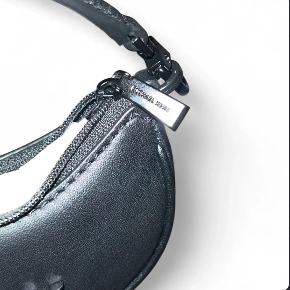 Michael Kors Kyla Black Leather Bag Charm Bag NWT - Picture 3 of 8